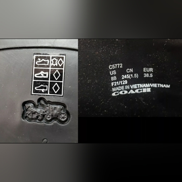 COACH Designer Dany Black Signature Monogram Boots Bootie Size 8B - Picture 6 of 6